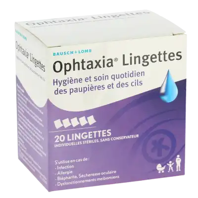 Ophtaxia Lingettes Hygiène Et Soin Des Paupières Et Des Cils B/20 à VINCENNES