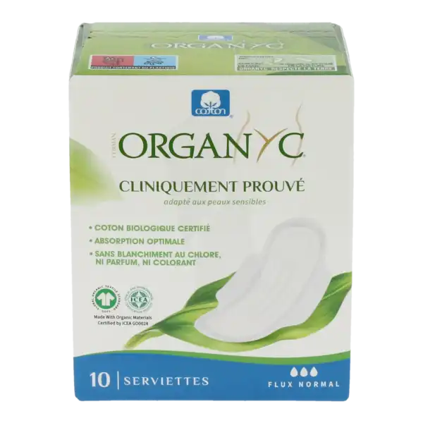 Organyc Serviette Périodique Coton Bio Normal B/10