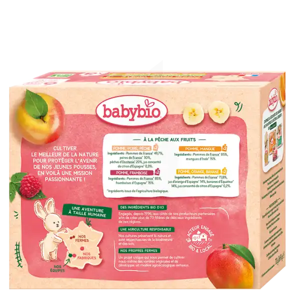Babybio Aliment Infant Multi Parfums Fruits 2 8gourdes/90g