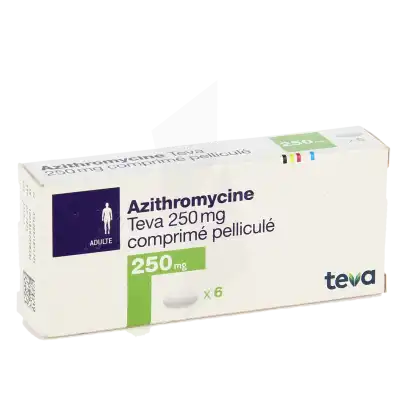 Azithromycine Teva 250 Mg, Comprimé Pelliculé à Paris