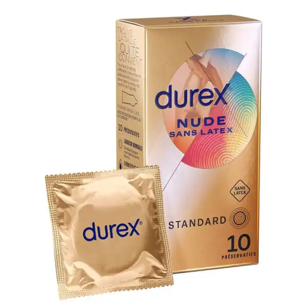 Durex Nude Préservatif Lubrifié Sans Latex B/10