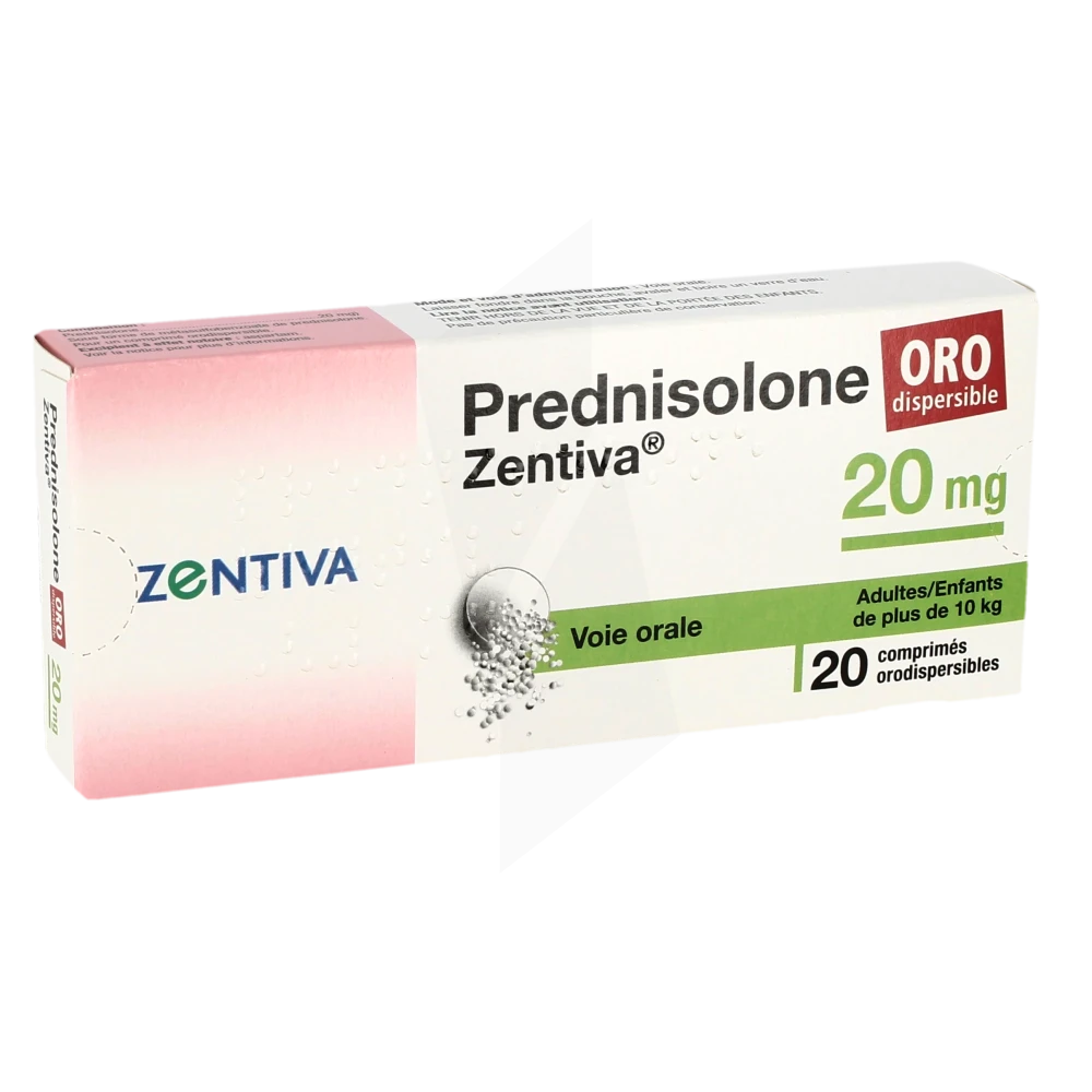Prednisolone Zentiva 20 Mg, Comprimé Orodispersible