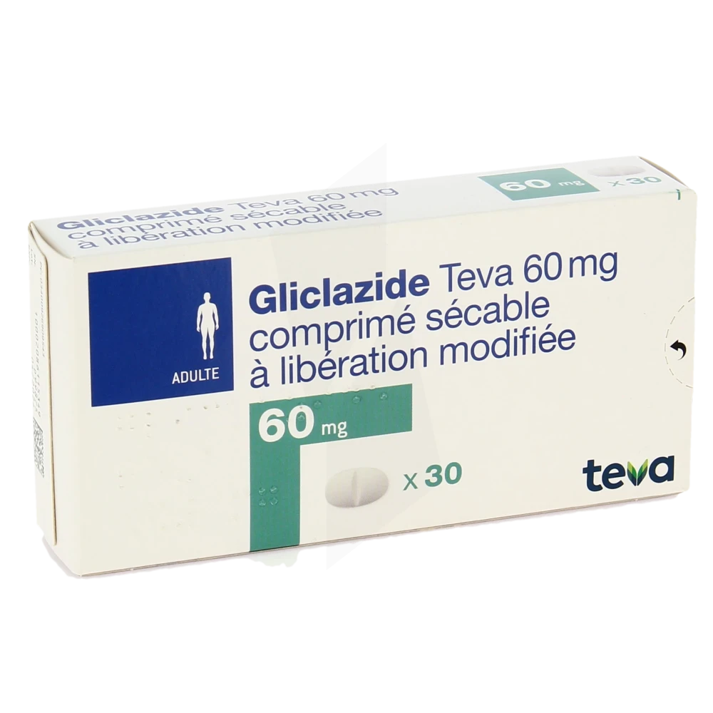 Gliclazide Teva 60 Mg, Comprimé Sécable à Libération Modifiée