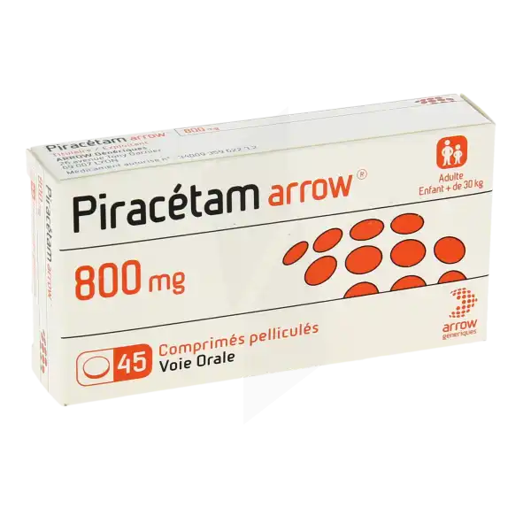 Piracetam Arrow 800 Mg, Comprimé Pelliculé
