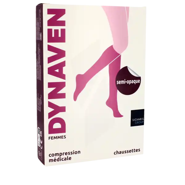 Dynaven Semi-opaque Chaussettes  Femme Classe 2 Noir Large Normal