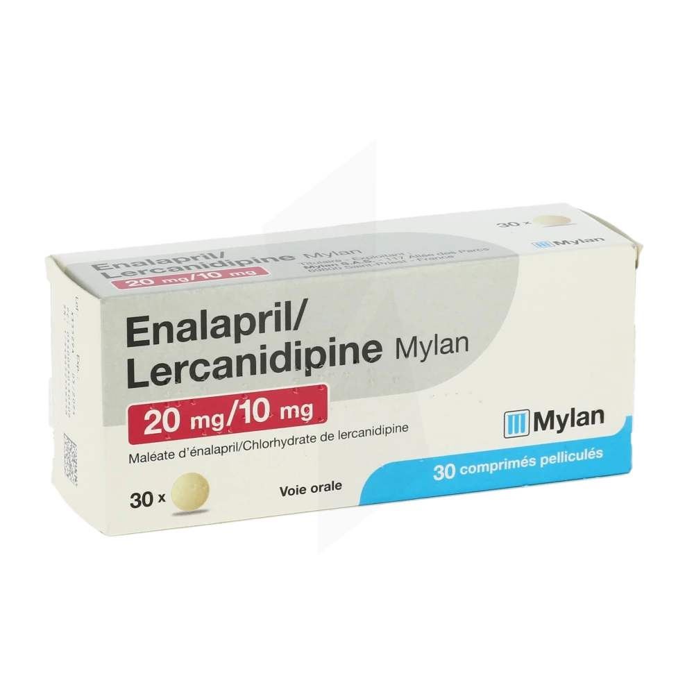 Enalapril/lercanidipine Viatris 20 Mg/10 Mg, Comprimé Pelliculé