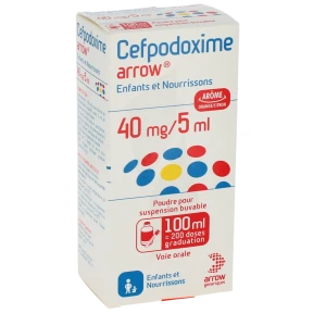 Cefpodoxime Arrow Enfants Et Nourrissons 40 Mg/5 Ml, Poudre Pour Suspension Buvable