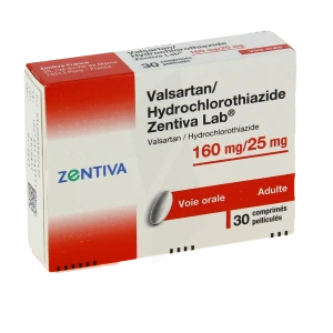 Valsartan Hydrochlorothiazide Zentiva Lab 160 Mg/25 Mg, Comprimé Pelliculé
