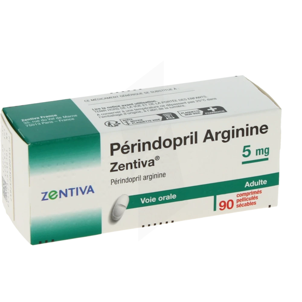 Perindopril Arginine Zentiva 5 Mg, Comprimé Pelliculé Sécable