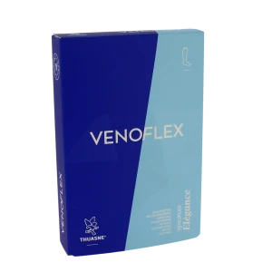 Venoflex Elegance 2 Chaussette Maille Côtelée Homme Noir Taille 2n-