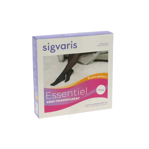 Sigvaris Essentiel Semi-transparent Collant Confort  Femme Classe 2 Noir Medium Long