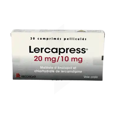 Lercapress 20 Mg/10 Mg, Comprimé Pelliculé à MONTEREAU-FAULT-YONNE