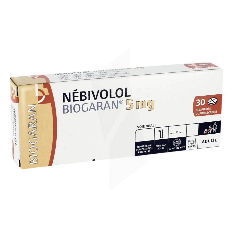 Nebivolol Biogaran 5 Mg, Comprimé Quadrisécable