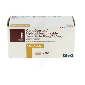 Candesartan/hydrochlorothiazide Teva Sante 16 Mg/12,5 Mg, Comprimé