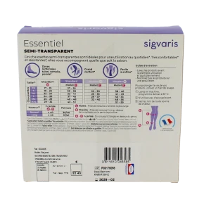 Sigvaris Essentiel Diaphane Semi-transparent Chaussette Classe 2 Femme Dune Normal Xl