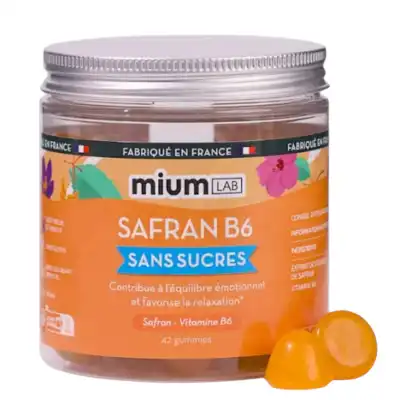 Mium Lab Safran B6 Gummies sans sucre B/42
