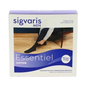 Sigvaris Essentiel Coton Chaussettes  Homme Classe 2 Noir Xx Large Normal