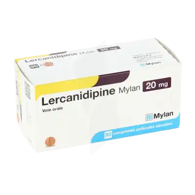 Lercanidipine Viatris 20 Mg, Comprimé Pelliculé Sécable à Osny