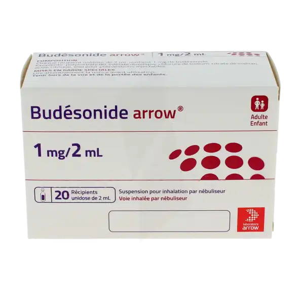 Budesonide Arrow 1 Mg/2 Ml, Suspension Pour Inhalation Par Nébuliseur En Récipient Unidose