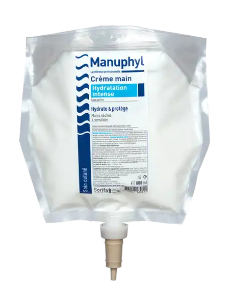 Manuphyl® Hydratation Intense Crème Main Hydratante Et Protectrice Poche 800ml Pour Distributeur Mural Soribag