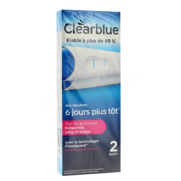 Clearblue Early Test De Grossesse Détection Précoce Boîte De 2