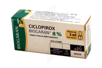 Ciclopirox Biogaran 8 %, Vernis à Ongles Médicamenteux à AUBEVOYE