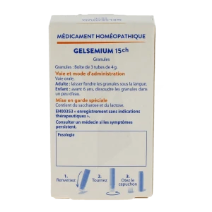 Boiron Gelsemium 15ch Granules 3 Tubes De 4 G