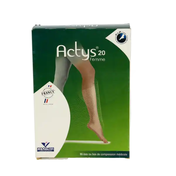 Actys® 20 Femme Classe Ii Bas Autofix Noir Taille 2- Normal Pied Fermé