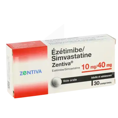 Ezetimibe/simvastatine Zentiva 10 Mg/40 Mg, Comprimé à Nice
