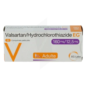 Valsartan/hydrochlorothiazide Eg 160 Mg/12,5 Mg, Comprimé Pelliculé