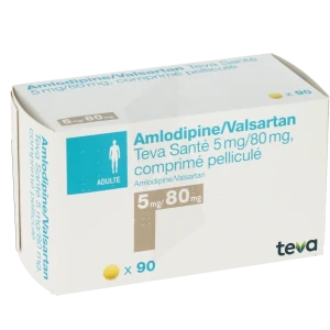 Amlodipine/valsartan Teva Sante 5 Mg/80 Mg, Comprimé Pelliculé