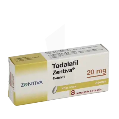 TADALAFIL ZENTIVA 20 mg, comprimé pelliculé