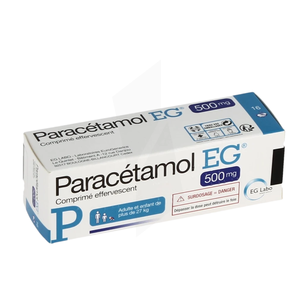 Paracetamol Eg 500 Mg, Comprimé Effervescent