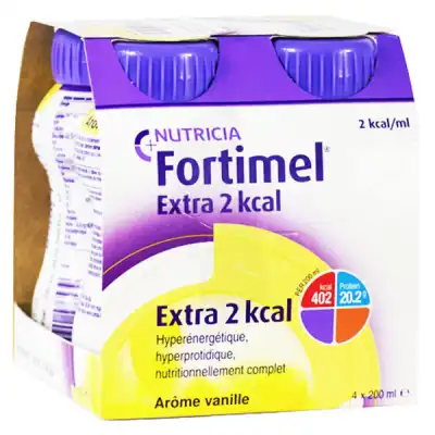Fortimel Extra 2 Kcal Nutriment Vanille 4bouteilles/200ml à BARCARÈS (LE)