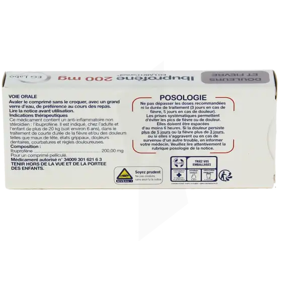 Ibuprofene Eg 200 Mg, Comprimé Pelliculé