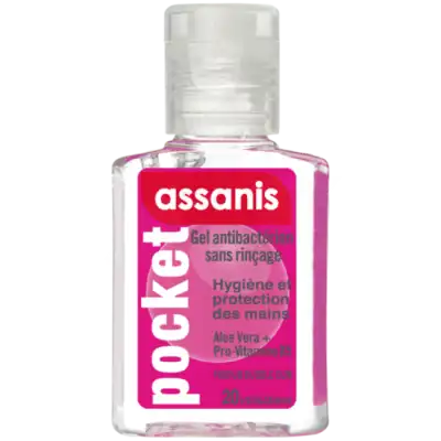 Assanis Pocket Parfumés Gel antibactérien mains Bubble Gum 20ml