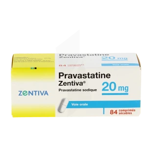 Pravastatine Zentiva 20 Mg, Comprimé Sécable