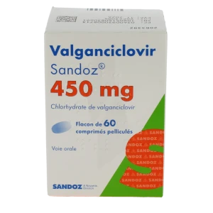 Valganciclovir Sandoz 450 Mg, Comprimé Pelliculé