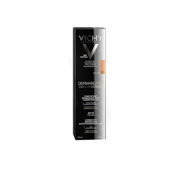 Vichy Dermablend 3d Correction Fond De Teint Resurfaçant Teinte N°55 Bronze Tube/30ml