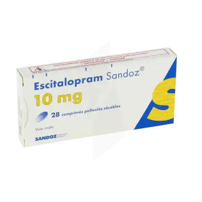 Escitalopram Sandoz 10 Mg, Comprimé Pelliculé Sécable à Paris