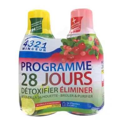 4.3.2.1 Minceur Programme 28 Jours S Buv Détox+acérola Cranberry 2fl/280ml à St Jean de Braye