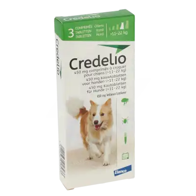 CREDELIO 450 mg Cpr à croquer chien 11-22kg B/3