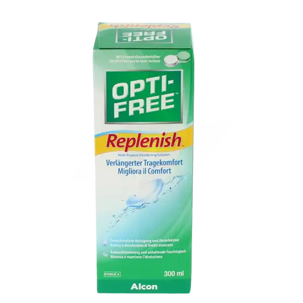 Alcon Opti-free Replenish Solution Multifonctions De Décontamination Des Lentilles Souples 300ml