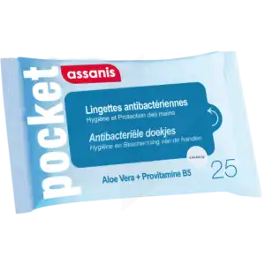 Assanis Pocket Lingette Antibactérienne Mains Paquet/25 à Ris-Orangis