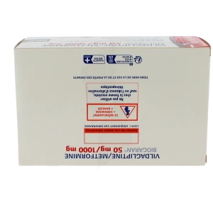 Vildagliptine/metformine Biogaran 50 Mg/1000 Mg, Comprimé Pelliculé
