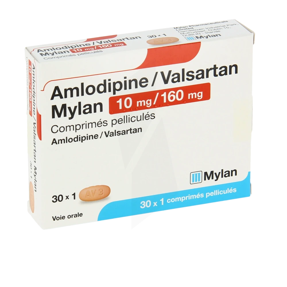 Amlodipine/valsartan Mylan 10 Mg/160 Mg, Comprimé Pelliculé