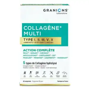 Acheter GRANIONS COLLAGENE MULTI Type I-II-III-V-X Cpr B/60 à Saint-Mandrier-sur-Mer