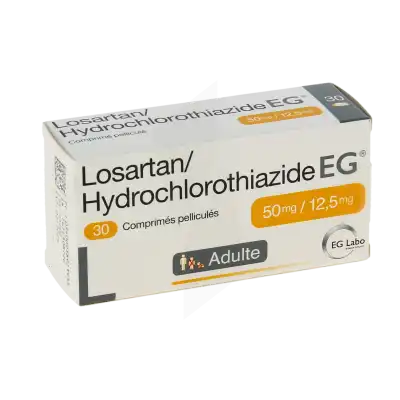 LOSARTAN/HYDROCHLOROTHIAZIDE EG 50 mg/12,5 mg, comprimé pelliculé