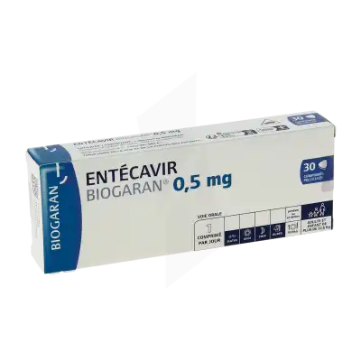 Entecavir Biogaran 0,5 Mg, Comprimé Pelliculé à Paris