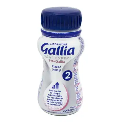 Gallia Bebe Expert Pre-gallia Etape 2 Lait Liquide Prêt à L'emploi Bouteille/200ml à LA TRINITÉ